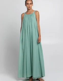 Gathered Maxi Dress - Sea Green