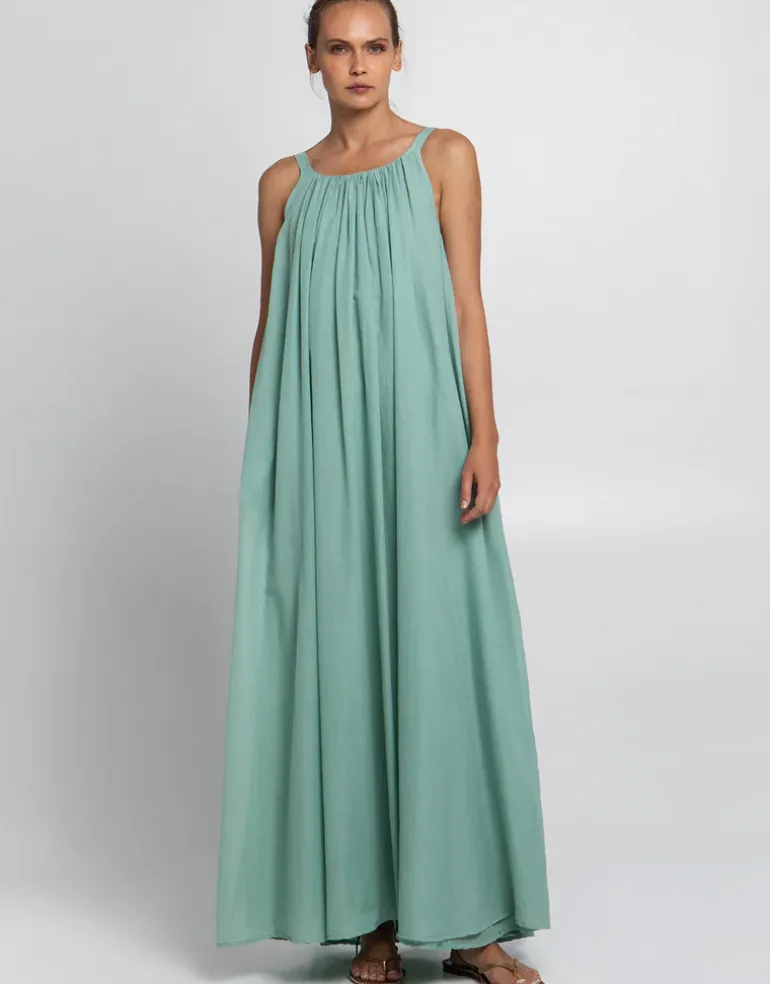 Gathered Maxi Dress - Sea Green