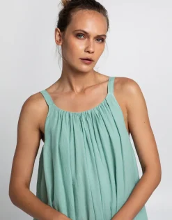 Gathered Maxi Dress - Sea Green