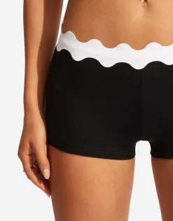 Gia Ric Rac Boyleg Bikini Pant - Black