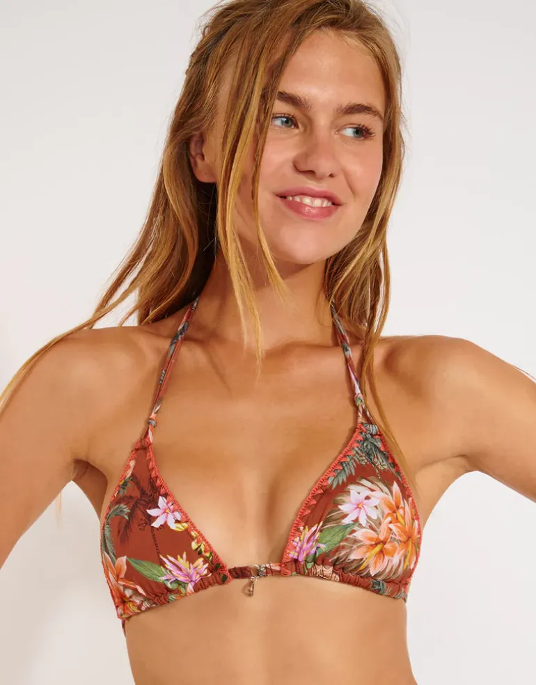 Hanalei Nuco Bikini Top - Maroon