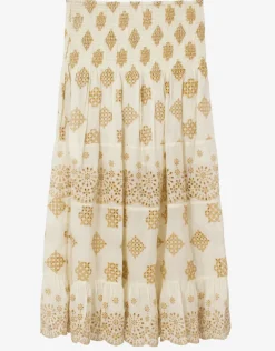 Haven Evie Smocked Cover Up - White/Gold