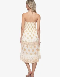 Haven Evie Smocked Cover Up - White/Gold