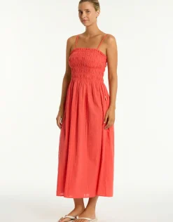 Heatwave Bandeau Dress - Flame