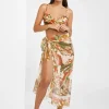 Hypnotic Silk Pareo - Sepia Leaves