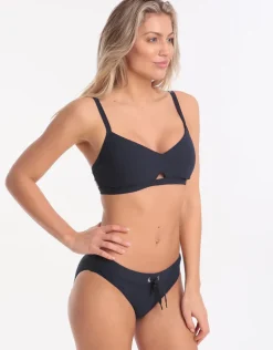 Inka Rib Banded Hipster Bikini Bottom - Indigo