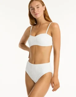 Interlace Bandeau Bikini Top - White