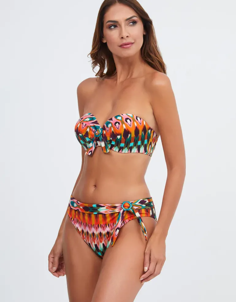 Ipanema Bandeau Bikini Top - Pink Multi
