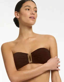 Jetset Bandeau Bikini Top - Chocolate