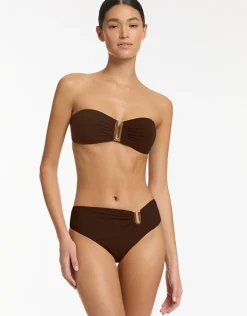 Jetset Bandeau Bikini Top - Chocolate