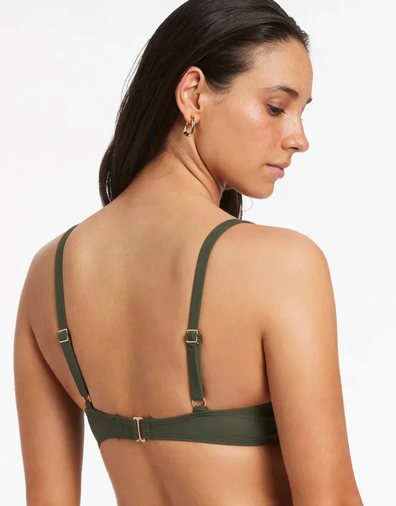 Jetset Trim C-D Bikini Top - Olive