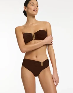 Jetset U Trim Mid Bikini Pant - Chocolate