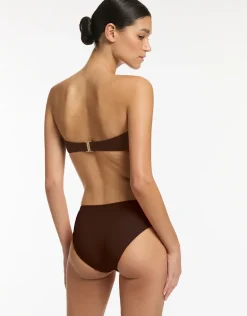 Jetset U Trim Mid Bikini Pant - Chocolate