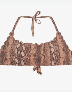 KaaReversible Seamless Wave Bikini Top - Animal