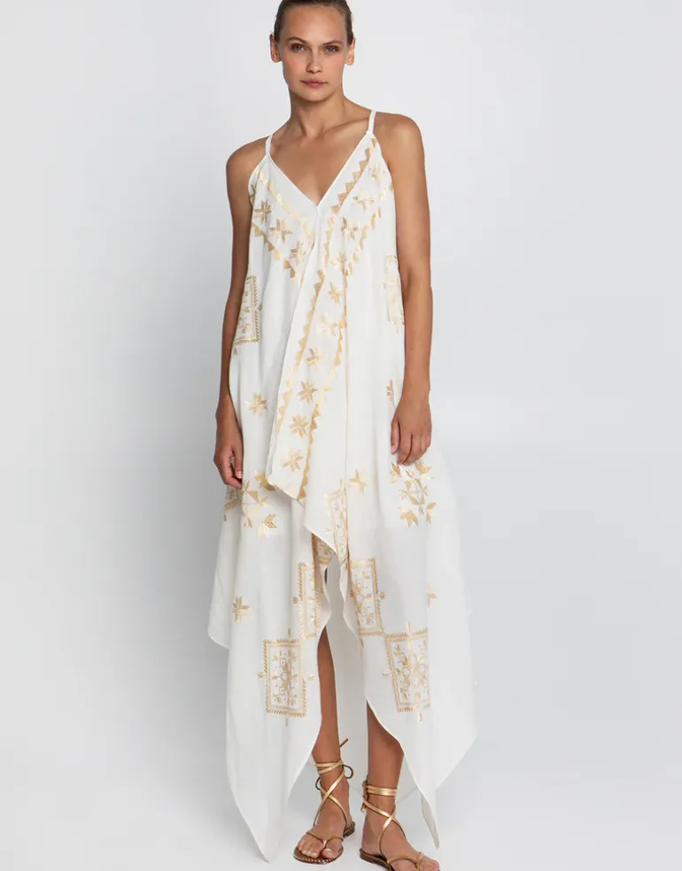 Lefkada Handkerchief Dress - Natural and Gold