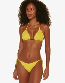 Light Scales Ripple Tie Bikini Pant - Yellow