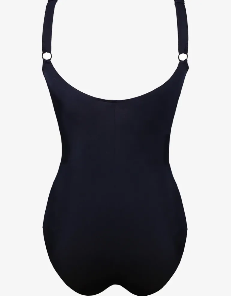Lucille Longer Length Swimsuit - Black and Leopard