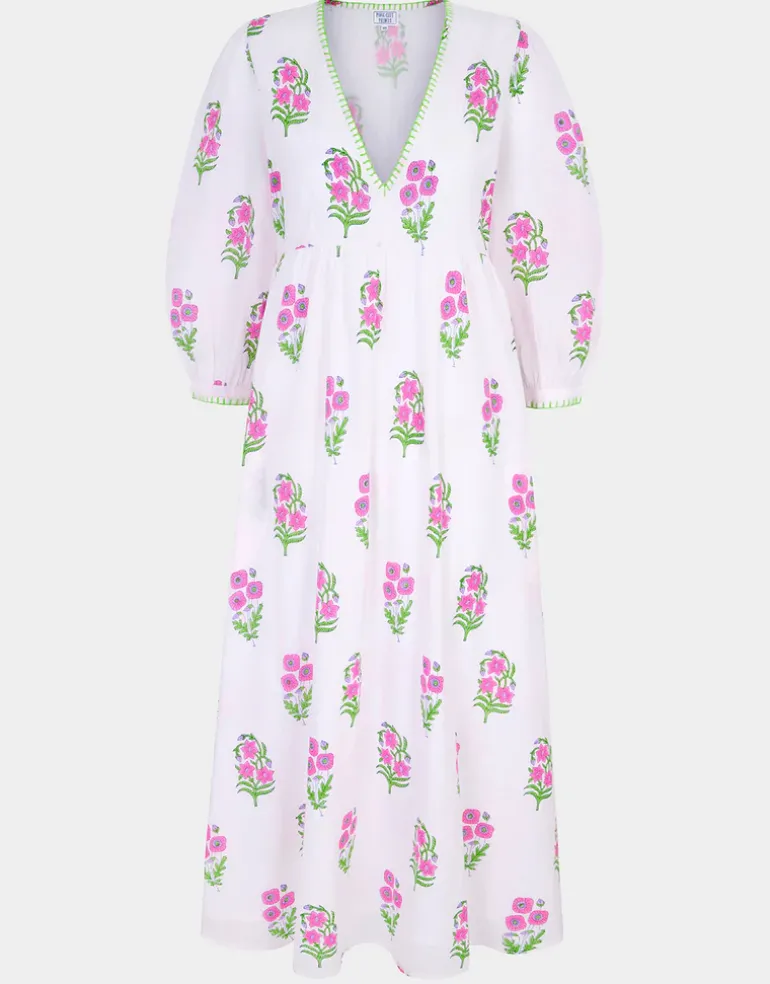 Lydia Dress - Neon Agapanthus