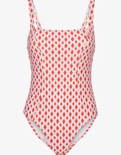 Marrakesh Tie Back One Piece Swimsuit - Red/White