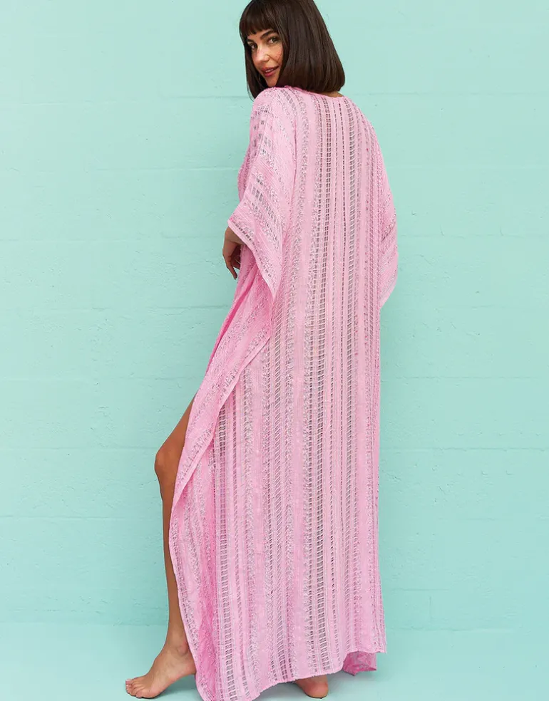 Metallic Weave Thobe - Pink