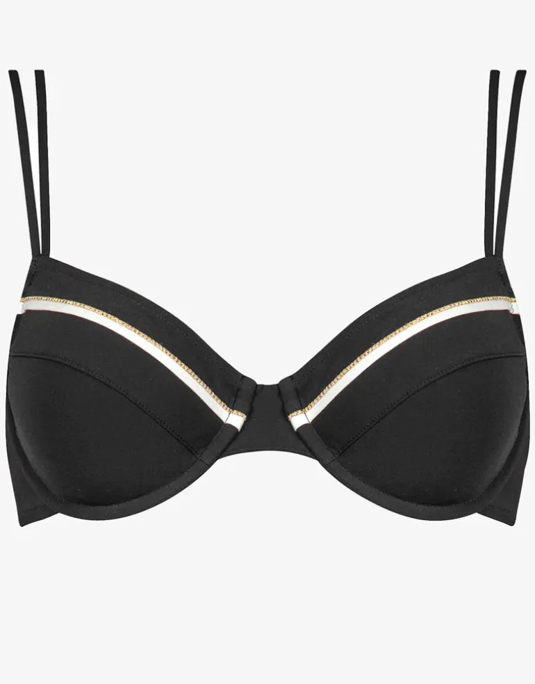 Metrics Underwired Bikini Top - Black White and Gold