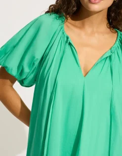 Mini Babydoll Beach Dress - Jade Green