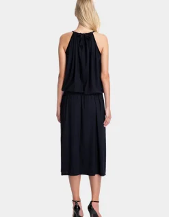 Moonlight Glow Halter Dress - Black