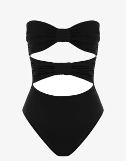 Noir Ruched Holiday One Piece Swimsuit