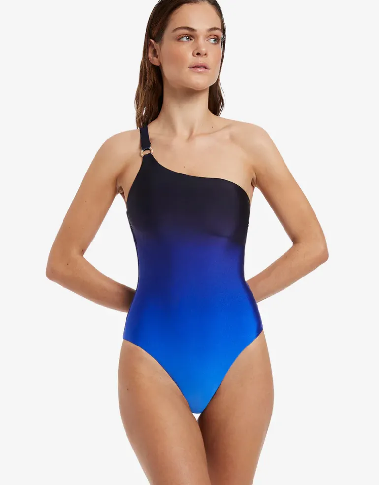 Oia Sunset One Shoulder Swimsuit - Ocean