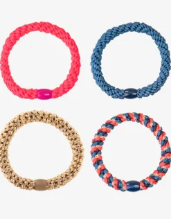 Original Hair Tie Bundle - Blue, Gold and Bright Coral