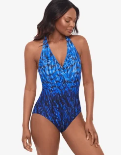 Paka Mayan Wrapsody Swimsuit - Blue/Black