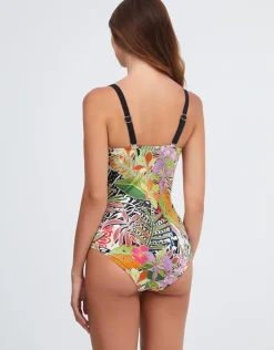 Palm Bandeau Swimsuit - Multi