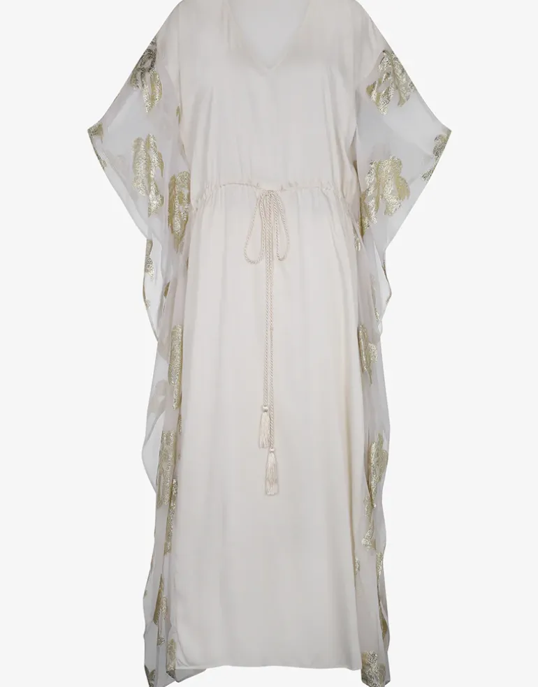 Palm Tree Kaftan - White