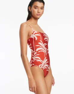 Palme Tank Swimsuit - Cherry