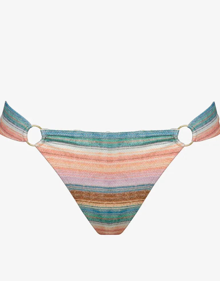 Pastel Sunset Ring Side Bikini Pant - Pink Stripe