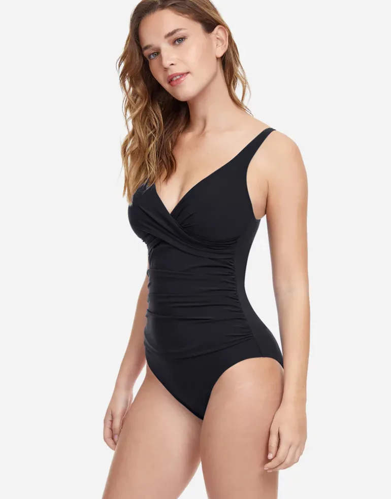 Profile Tutti Frutti V Neck Swimsuit - Black