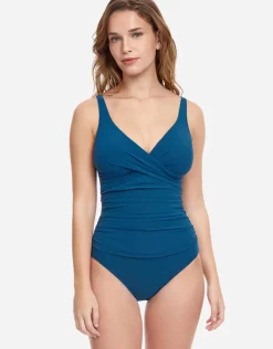 Profile Tutti Frutti V Neck Swimsuit - Petrol