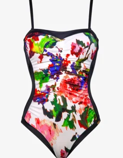 Rose Garden Bandeau Swimsuit - Multi