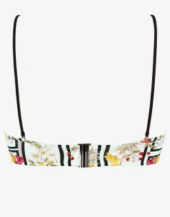 Scenery Bandeau Bikini Top - Monochrome Garden