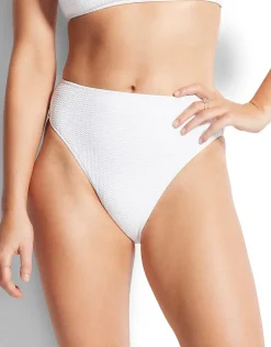 Sea Dive High Rise Bikini Pant - White