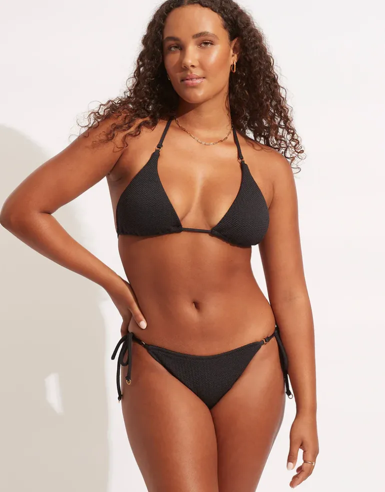 Sea Dive Tie Side Rio Bikini Pant - Black