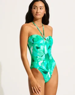 Secret Garden Bandeau Swimsuit - Jade