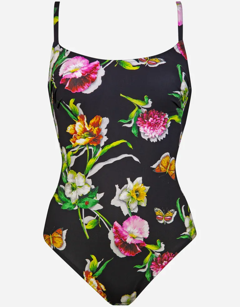 Siciliana Soft Cup Swimsuit - Black-Brights