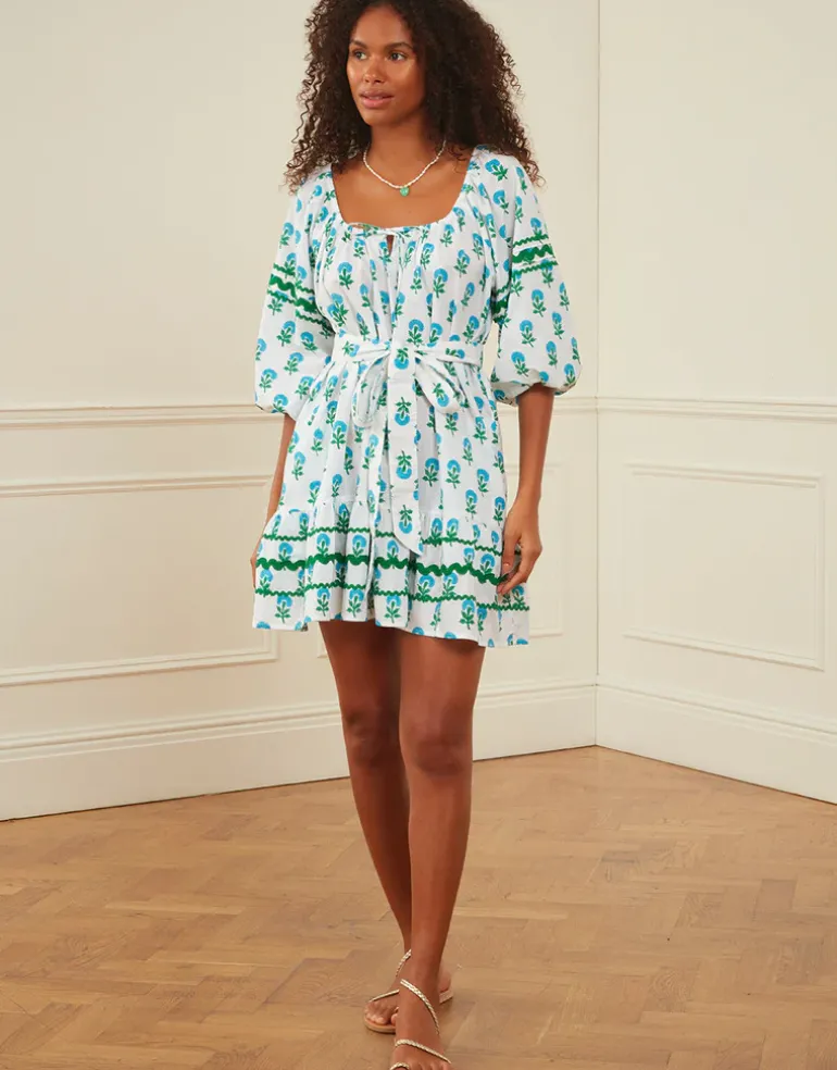 Stella Dress - Aqua Marigold