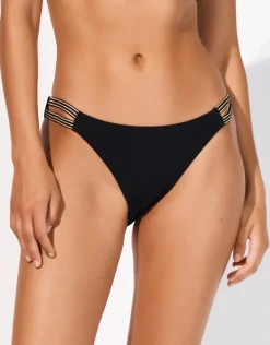 Stratum Double Strap Bikini Pant - Black Sand