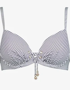 Strawberry Kiss Underwired Bikini Top - White Night Blue