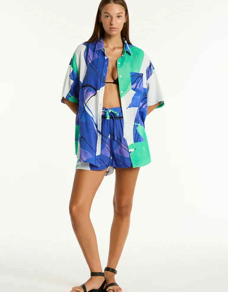 Sublime Aloha Beach Shirt - Cobalt