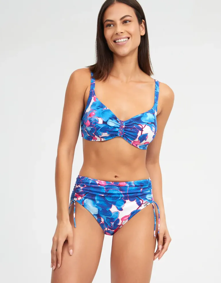 Tahiti Maxi Bikini Pant - Blue Floral
