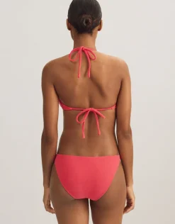 Terry Logo Trim Devin Hipster Bikini Pant - Coral