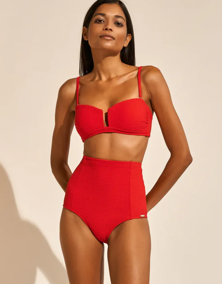 The Bloom Bandeau Bikini Top - Radiant Red
